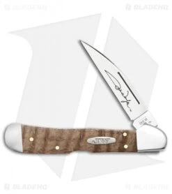 Case Knives John Wayne Copperlock 3.625" Knife Pocket Curly Oak (71549WL)