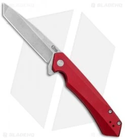 Case Cutlery Kinzua Frame Lock Knife Red Aluminum (3.4" Stonewash) 64664