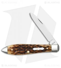 Case Pocket Worn Teardrop Knife Antique Bone (3.5" - TB61028 SS)