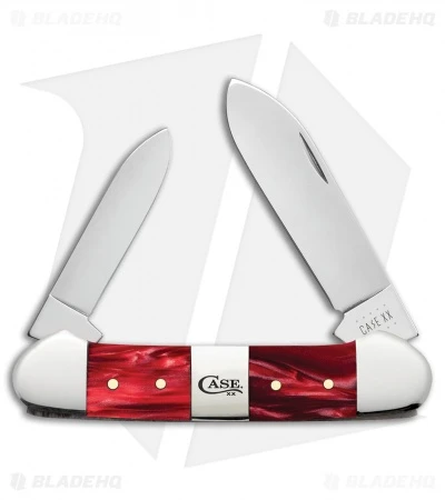 Case Knives Traditional Canoe Knife Red Pearl Kirinite (3.6" - 102131 SS)