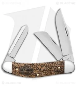Case Sowbelly Harley Davidson Knife Curly Oak Wood (3.9" - TB7339 SS)
