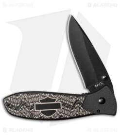 Case Cutlery TEC X Harley-Davidson Shield & Skulls Liner Lock Knife (3" Black)