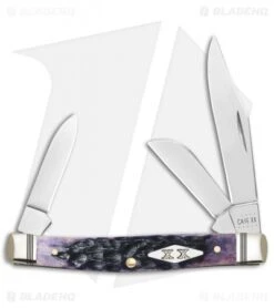 Case Medium Stockman Pocket Knife Jigged Purple Bone (6344 SS)