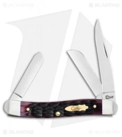 Case Medium Stockman Pinched Bolsters Crandall Jig Cabernet Bone (6318 SS) 25722