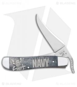 Case Cutlery Russlock Knife U.S. Navy Embellished Gray Bone (4.1" - 61953L SS)