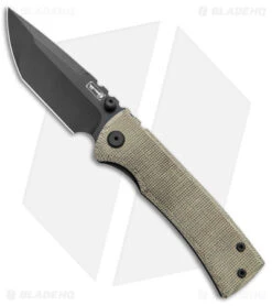 Chaves Ultramar Redencion Street Knife Tanto Black Ti/Green Micarta (3.2" Black)