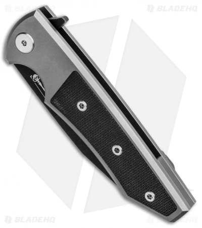 Chaves Ultramar Sangre Street Flipper Knife Black Canvas Micarta (3.4" Black SW) - Image 2