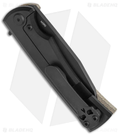 Chaves Exclusive Ultramar Sangre Street Flipper Knife Green Micarta (3.4" Black) - Image 3