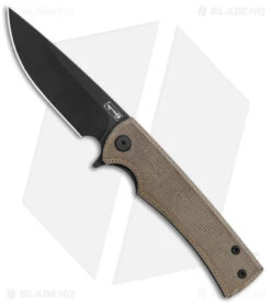 Chaves Liberation Street Drop Point Frame Lock Knife Green Micarta (3.4" Black)