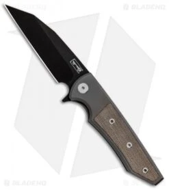 Chaves Ultramar Sangre Street Flipper Knife Green Canvas Micarta (3.4" Black SW)