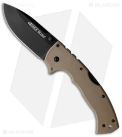 Cold Steel 4 Max Scout Tri-Ad Lock Knife Desert Tan Griv-Ex (4" Black)
