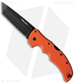 Cold Steel Recon 1 Tanto Lockback Knife Orange G-10 (4" Black)