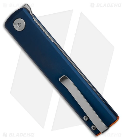 Fox CHNOPS Liner Lock Knife Blue Aluminum W/ Orange (3" Satin) - Image 3