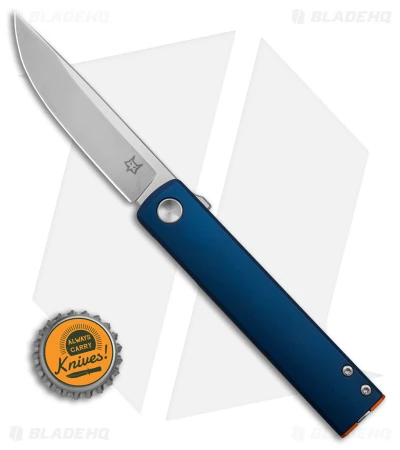 Fox CHNOPS Liner Lock Knife Blue Aluminum W/ Orange (3" Satin) - Image 5