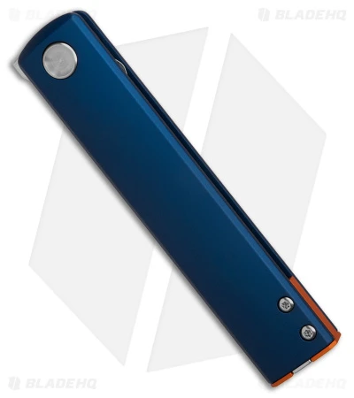 Fox CHNOPS Liner Lock Knife Blue Aluminum W/ Orange (3" Satin) - Image 2