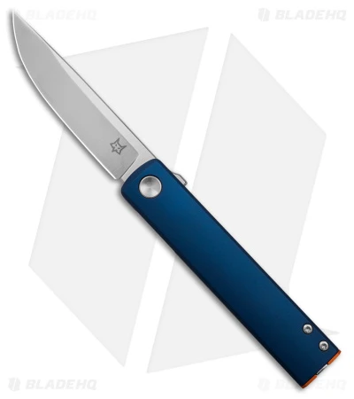 Fox CHNOPS Liner Lock Knife Blue Aluminum W/ Orange (3" Satin)