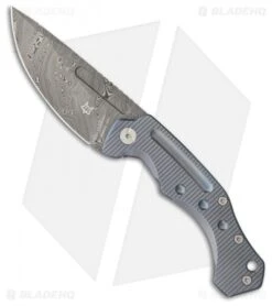 Fox Desert Fox Folding Knife Blue Titanium (3.75" Damasteel) FX-521 DLB