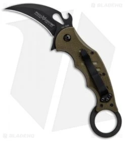 Fox Karambit Liner Lock Knife OD Green G-10 (2.5" Black) 599OD