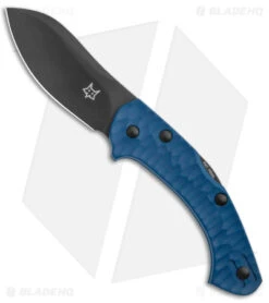Fox Knives Anso Zero Exclusive Folding Knife Blue G-10 (3" Black N690)
