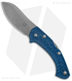 Fox Knives Anso Zero Exclusive Folding Knife Blue G-10 (3" Stonewash N690)