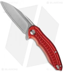 Brous Blades Bionic 2.0 Flipper Knife Red (3" Stonewash)