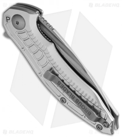Brous Blades Bionic 2.0 Flipper Knife Silver (3" Satin) - Image 2