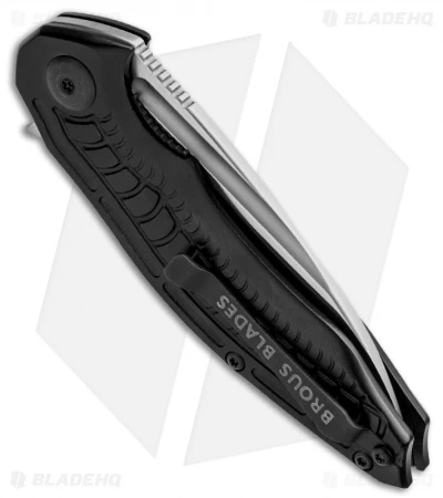 Brous Blades Bionic Flipper Knife Green Aluminum (3" Satin Plain) - Image 2