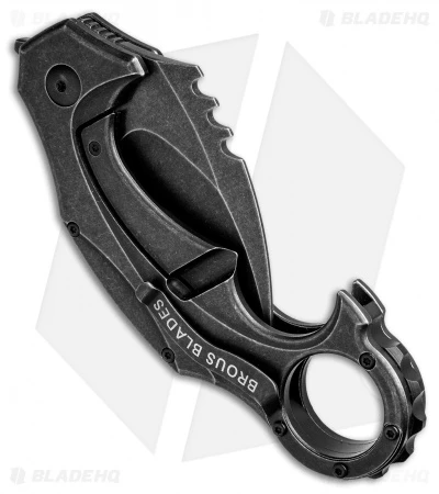 Brous Blades Elite Enforcer Folding Karambit Knife ASW Ti (2.6" Acid SW) - Image 3