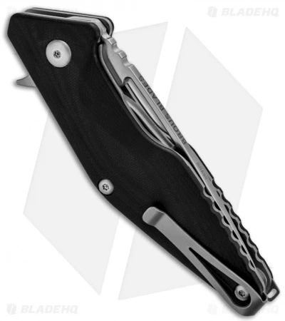 Brous Blades Mini Division Flipper Knife Black G-10 (3.5" Satin) - Image 2