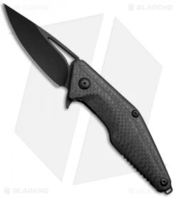 Brous Blades Mini Division Flipper Knife Blackout Carbon Fiber (3.5" Black)