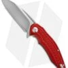 Brous Blades Bionic Flipper Knife Red Aluminum (3" Stonewash Plain)