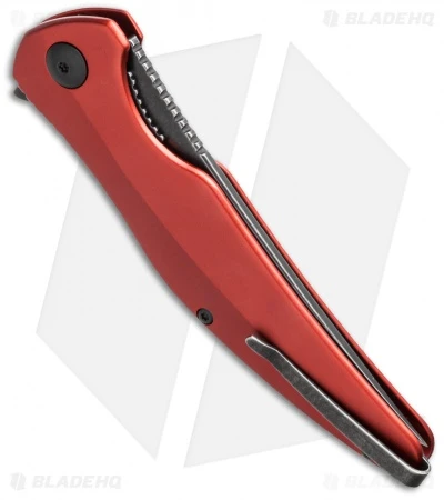 Brous Blades Sniper Flipper Liner Lock Knife Red Aluminum (3.75" Acid SW) - Image 3