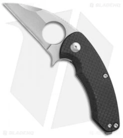 Brous Blades Silent Soldier Flipper Knife Carbon Fiber (2.5" Stonewash)