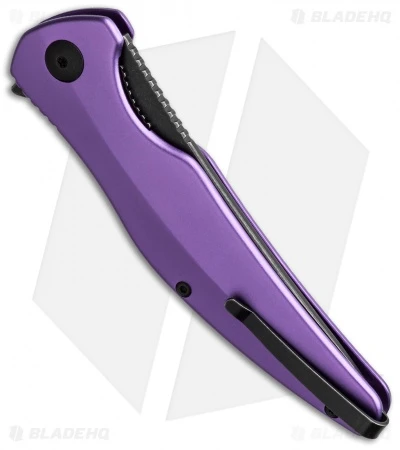 Brous Blades Sniper Flipper Liner Lock Knife Purple Aluminum (3.75" Acid SW) - Image 3