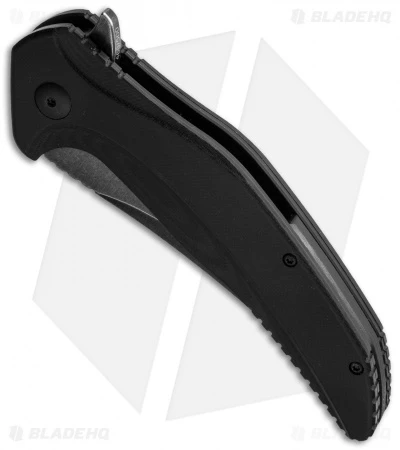 Brous Blades Vendetta Flipper Liner Lock Knife Black G-10 (4" Acid Stonewash) - Image 2