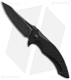 Brous Tanium Design T4 Flipper Knife Black G10 (4" Acid Washed)